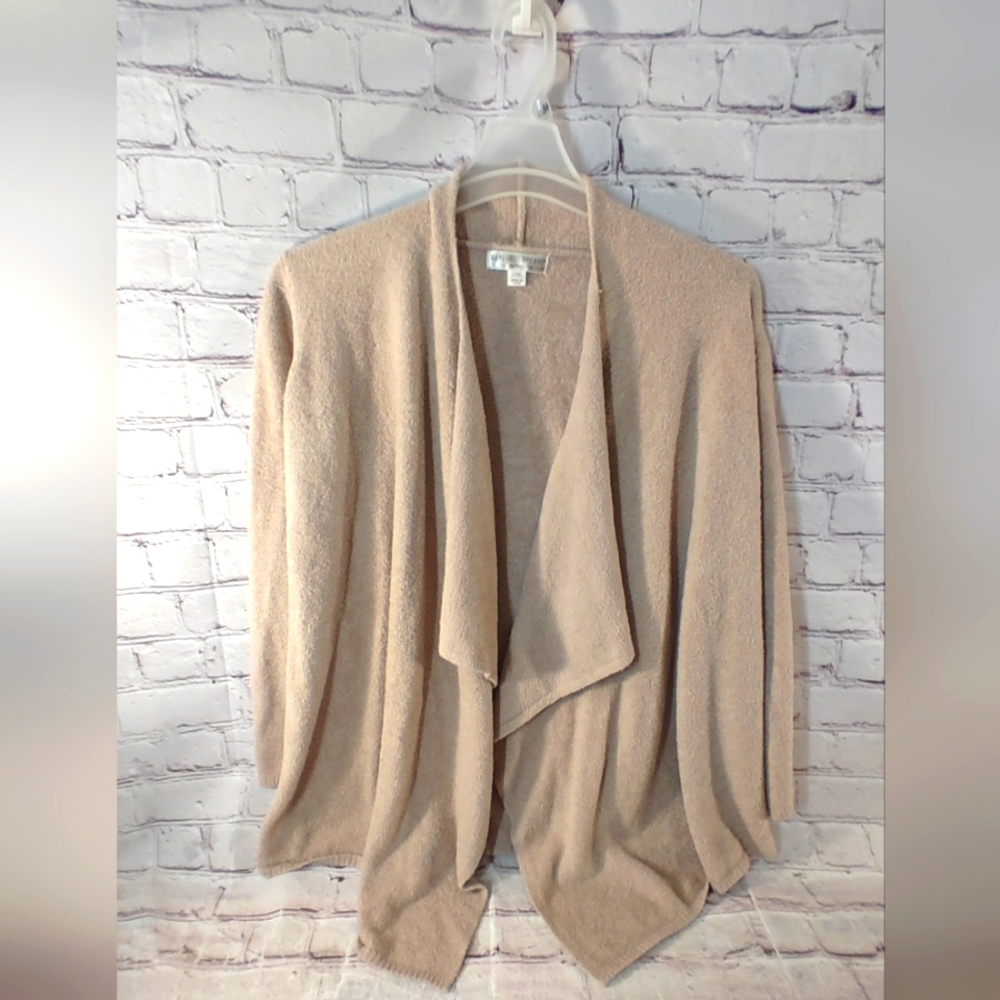 Barefoot Dreams Bamboo Chic Lite Beige L/XL Waterfall Cardigan